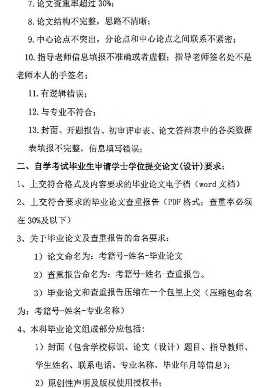 关于对申请授予学士学位所提交论文（设计）的要求通知